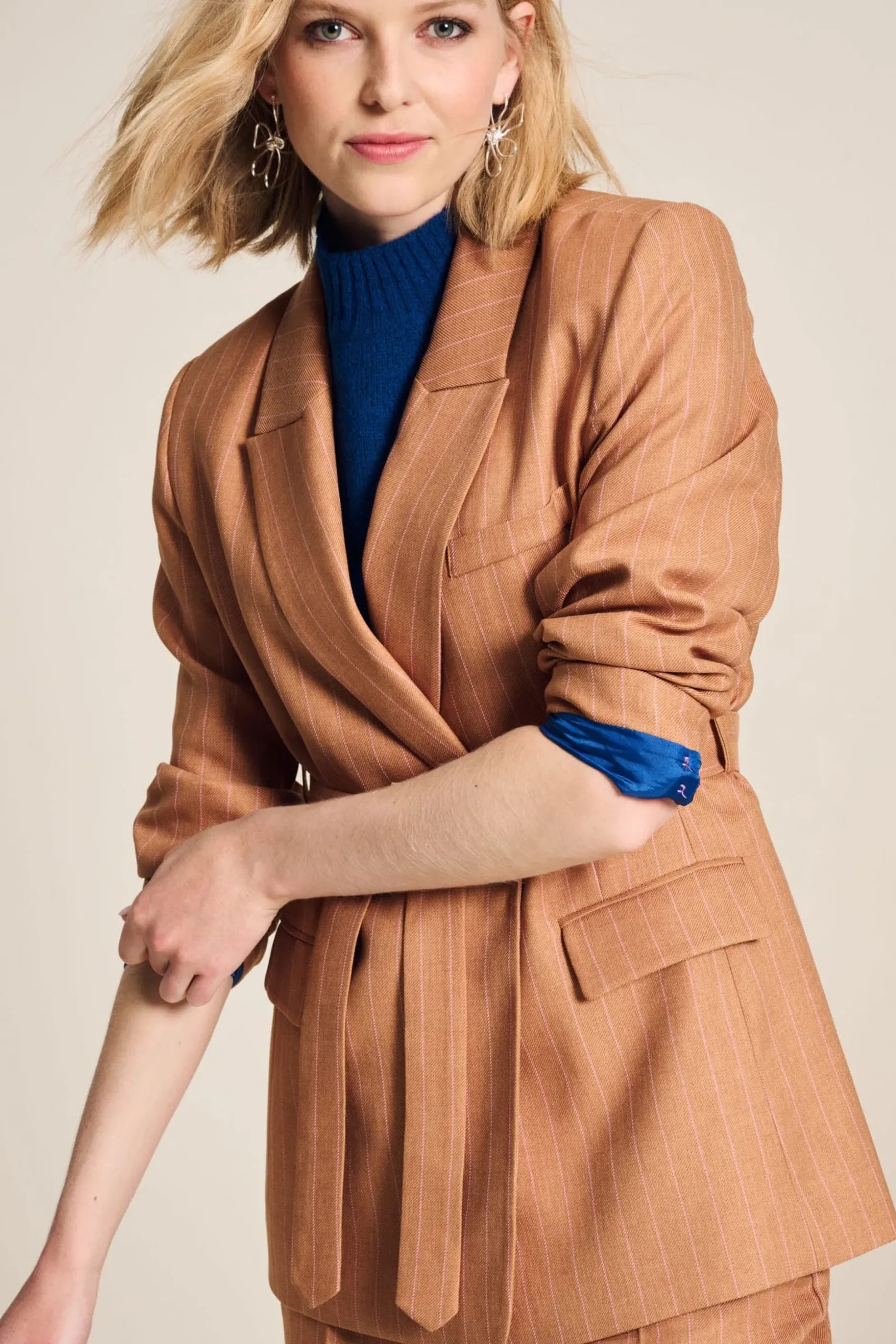 blazer_striped_sugar_brown_0.webp POM Amsterdam BLAZER Striped | Co-Ords | Suits