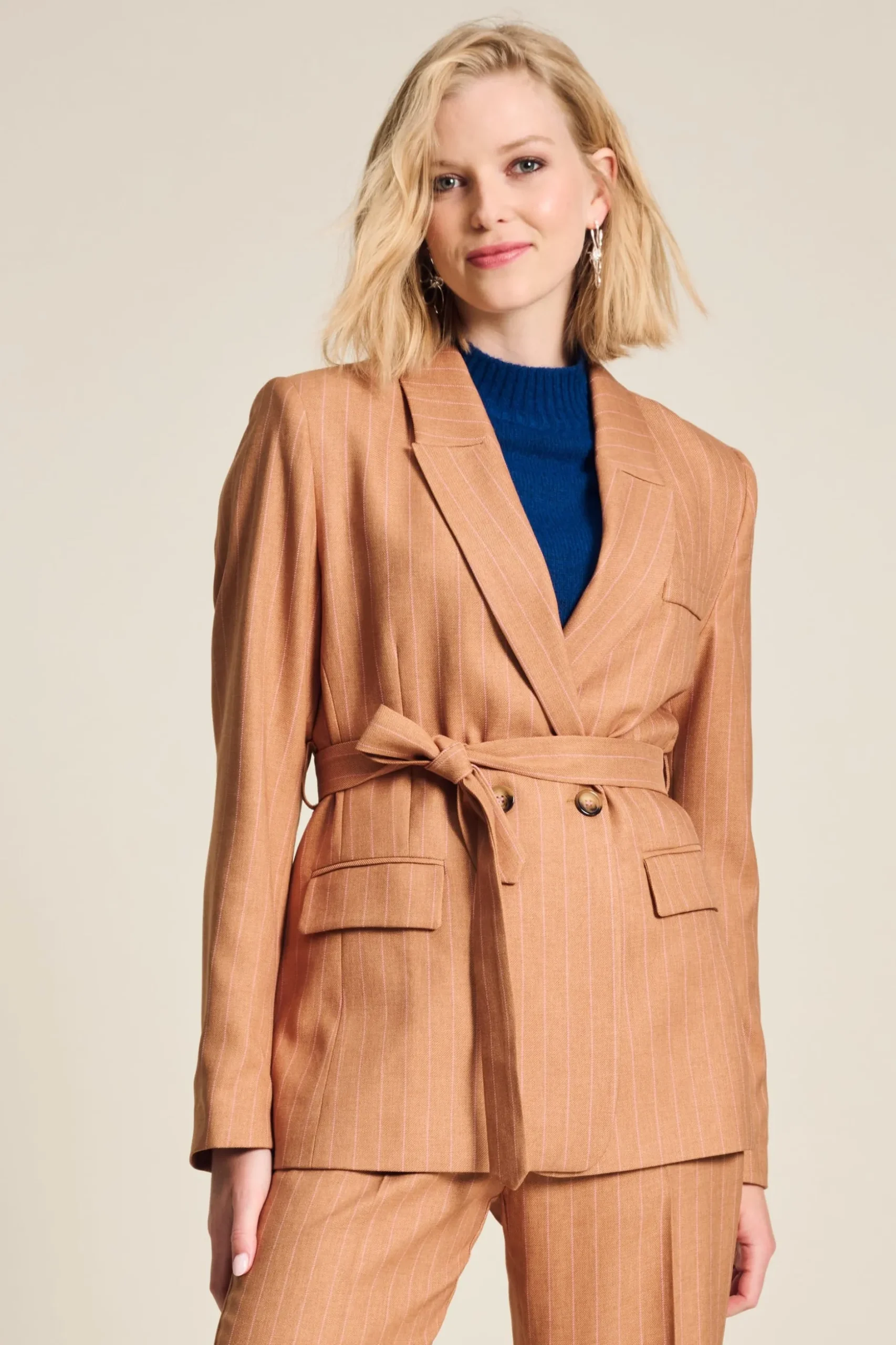 blazer_striped_sugar_brown_2.webp POM Amsterdam BLAZER Striped | Co-Ords | Suits