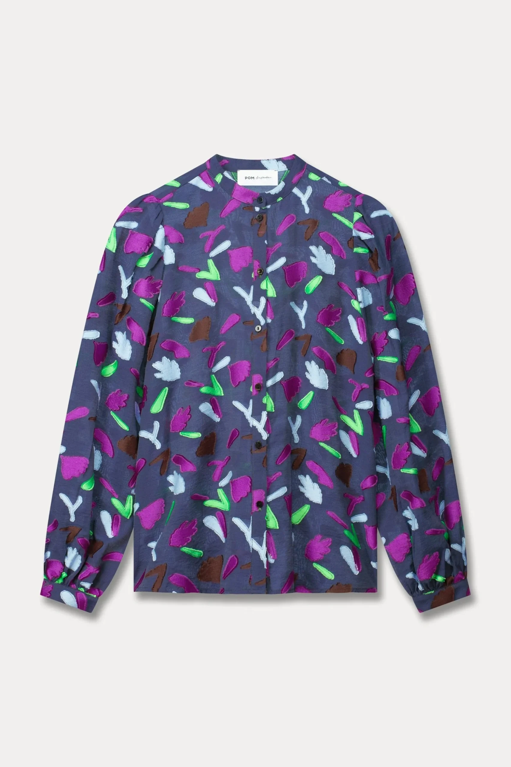 blouse_featherfest_blue_1.webp POM Amsterdam BLOUSE Featherfest Blue | Blouses