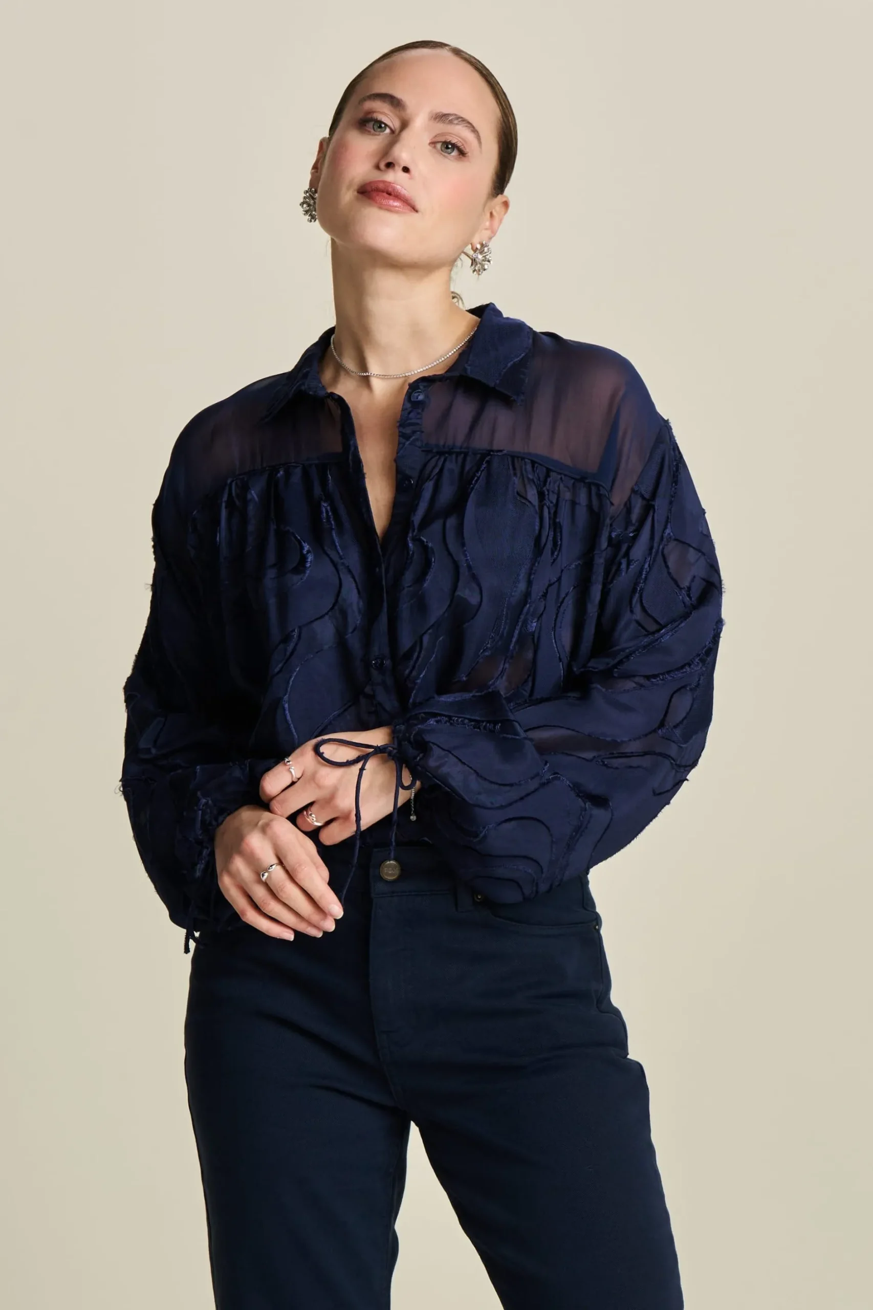 blouse_jacquard_midnight_blue_0.webp POM Amsterdam BLOUSE Jacquard | Blouses