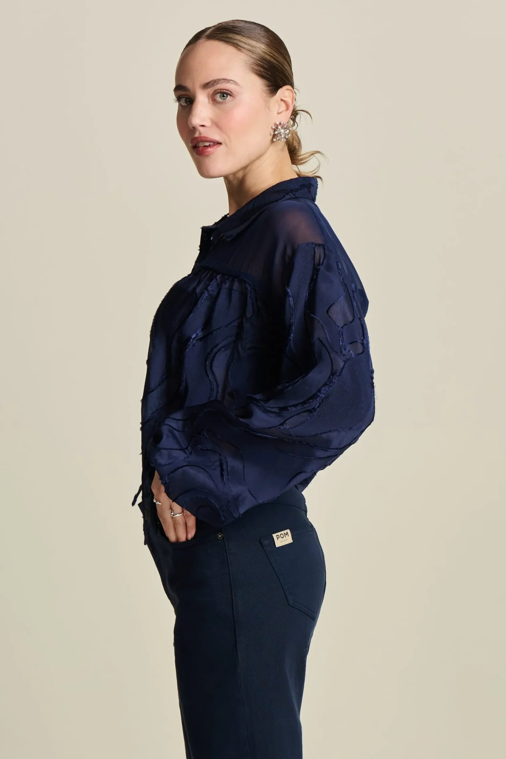 blouse_jacquard_midnight_blue_3.webp POM Amsterdam BLOUSE Jacquard | Blouses