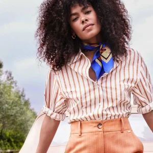 POM Amsterdam BLOUSE Striped Poplin | Blouses