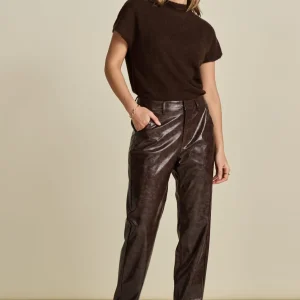 POM Amsterdam BROEK Faux Leather Brown | Broeken