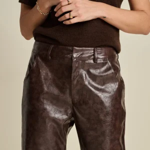 POM Amsterdam BROEK Faux Leather Brown | Broeken