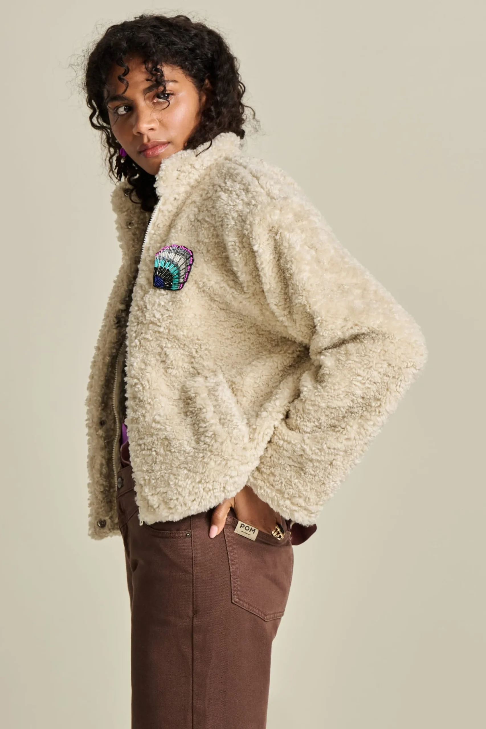 jacket_teddy_ecru_0.webp POM Amsterdam JACKET Teddy Ecru | Jassen & Blazers