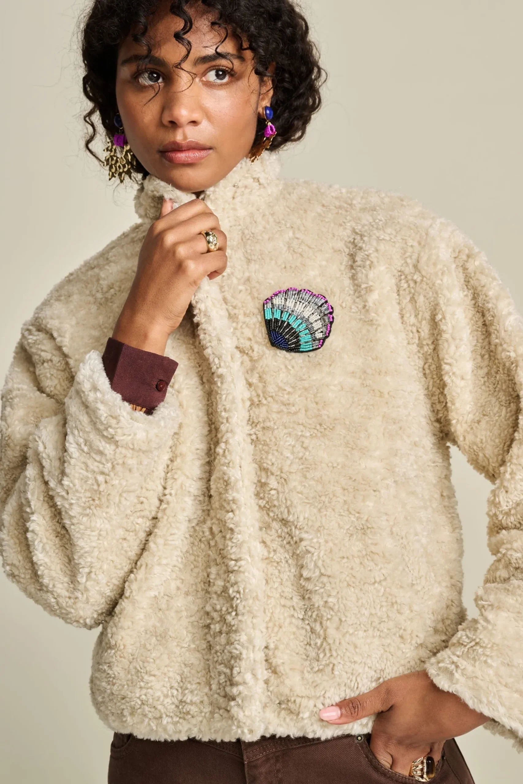 jacket_teddy_ecru_2.webp POM Amsterdam JACKET Teddy Ecru | Jassen & Blazers