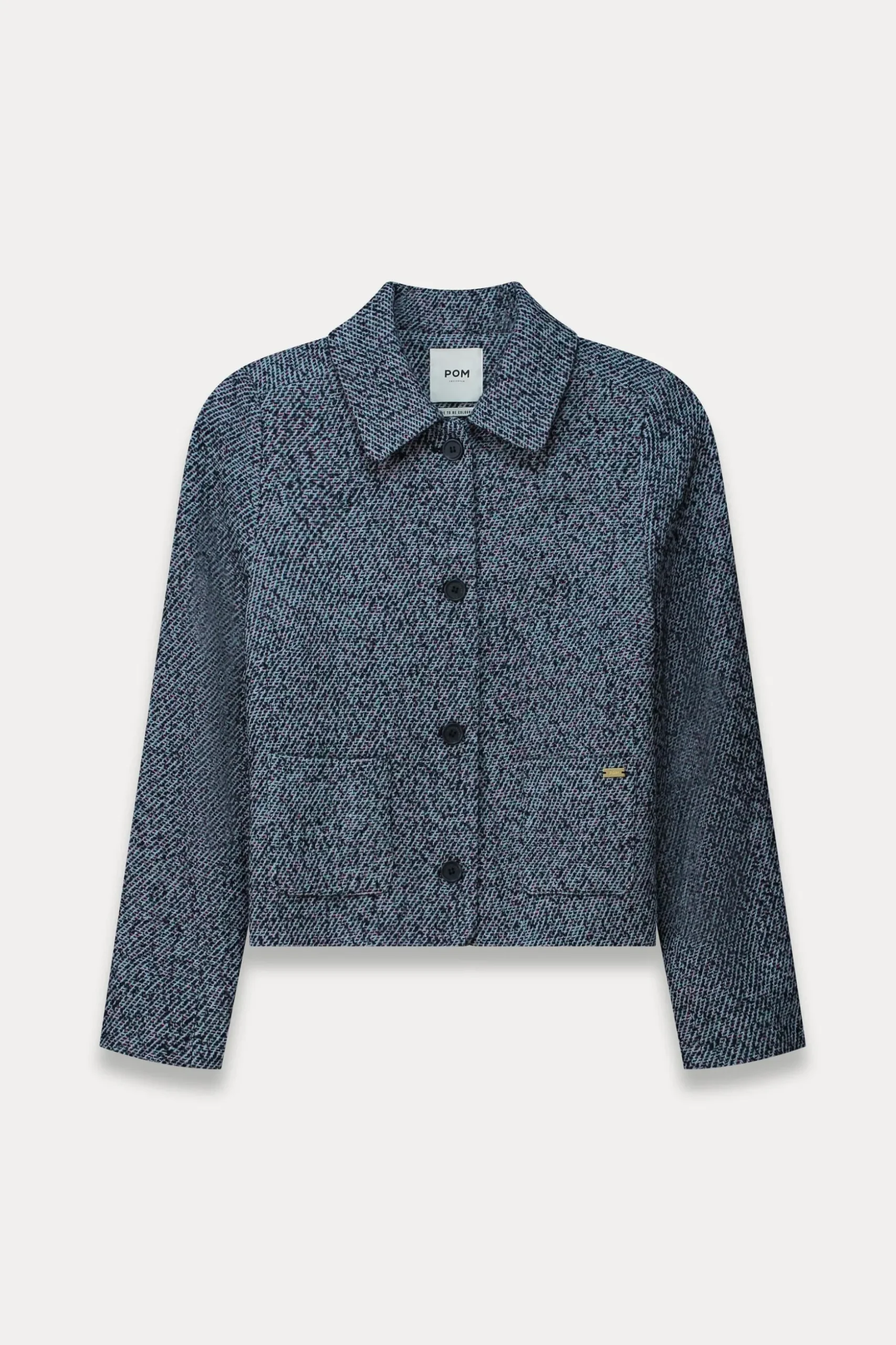 jacket_tweed_blue_1.webp POM Amsterdam JACKET Tweed Blue | Jassen & Blazers