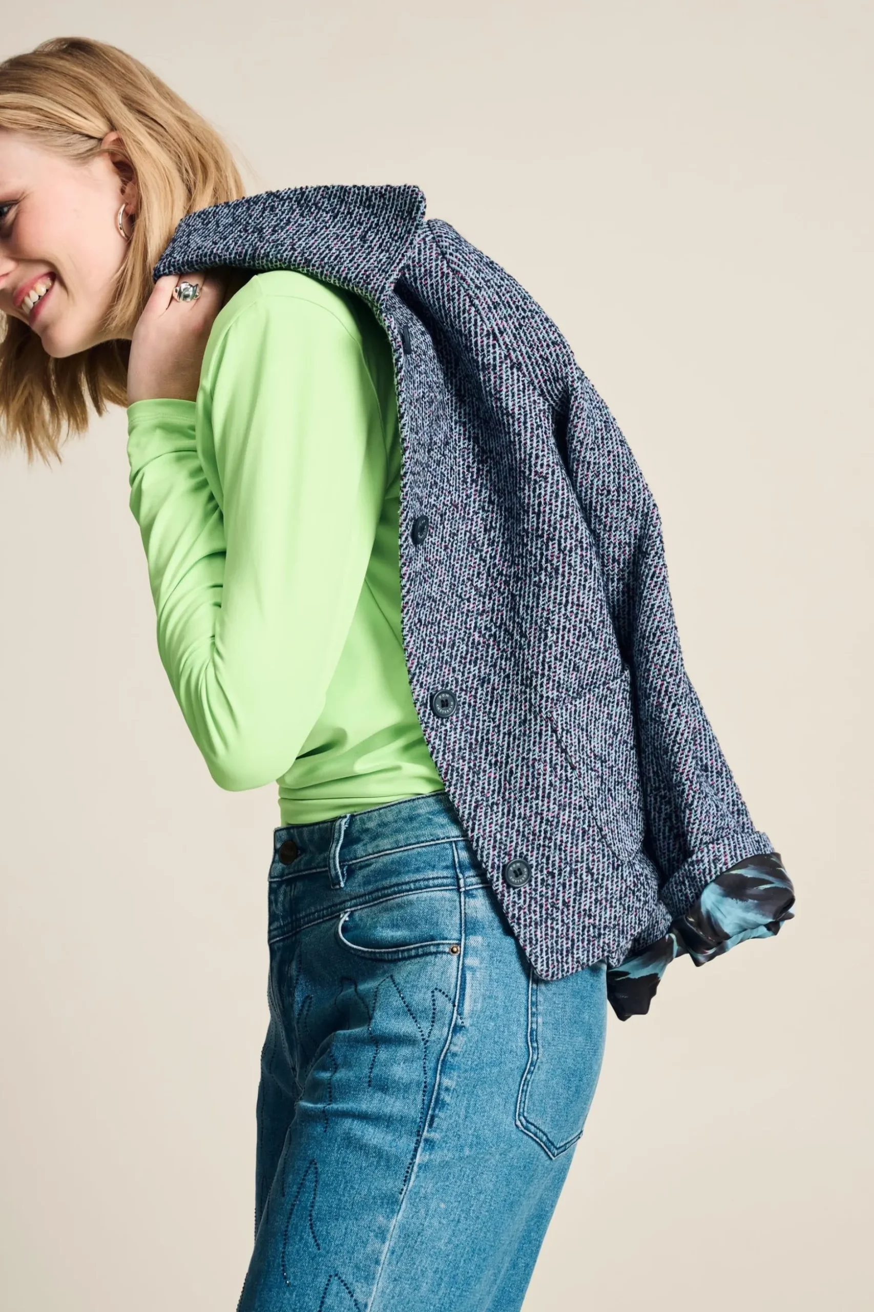 jacket_tweed_blue_4.webp POM Amsterdam JACKET Tweed Blue | Jassen & Blazers