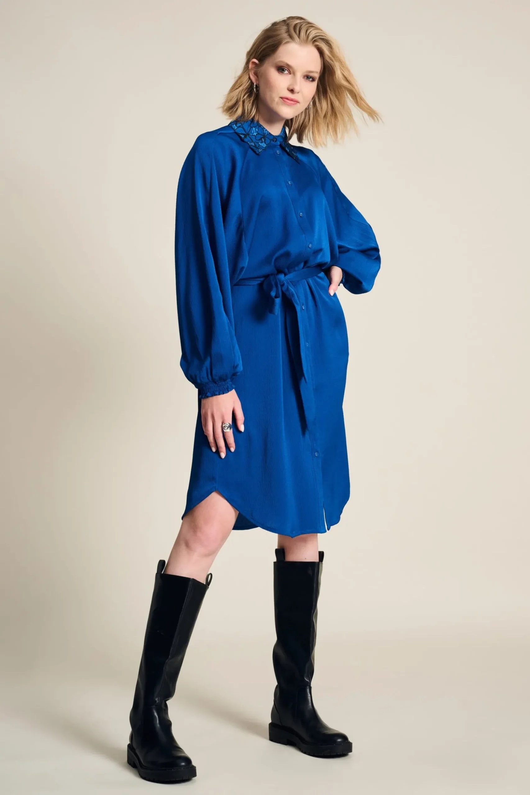 jurk_butterfly_bright_blue_0.webp POM Amsterdam JURK Butterfly Bright Blue | Jurken