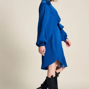 POM Amsterdam JURK Butterfly Bright Blue | Jurken