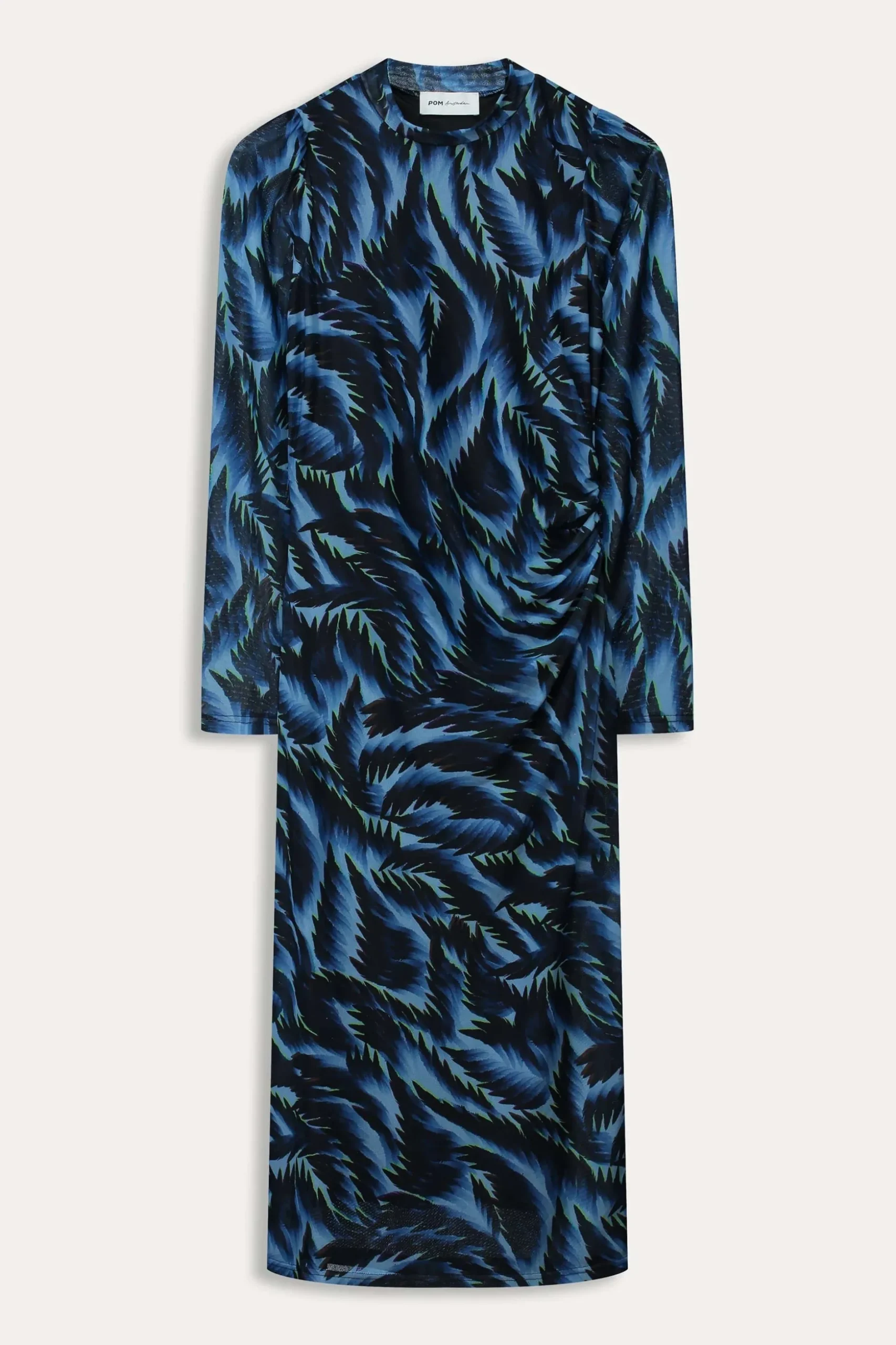 jurk_feathers_blue_mesh_1.webp POM Amsterdam JURK Mesh | Jurken