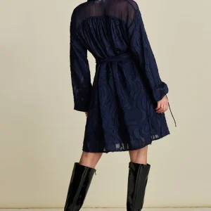 POM Amsterdam JURK Jacquard Midnight Blue | Jurken