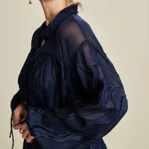 POM Amsterdam JURK Jacquard Midnight Blue | Jurken