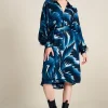 POM Amsterdam JURK Jada Feathers Blue | Jurken