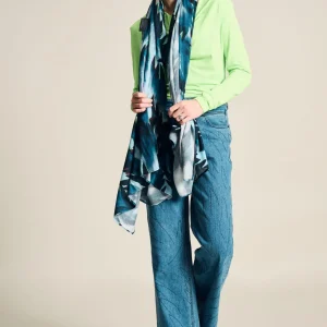POM Amsterdam SJAAL Feathers Blue | Sjaals