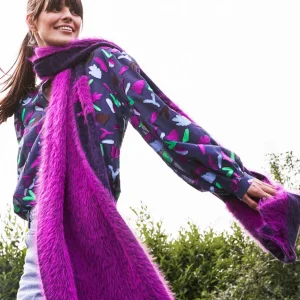 POM Amsterdam SJAAL Feathers Midnight Blue | Sjaals
