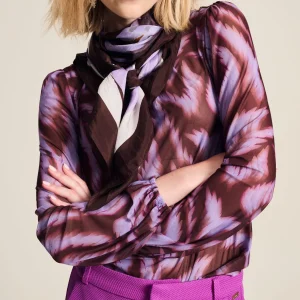 POM Amsterdam SJAAL Silk Feathers Brown | Sjaals