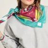 POM Amsterdam SJAAL Silk Floral Green | Sjaals